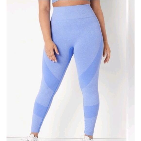 Victorias Secret PINK Active High Waist Full Length Leggings XXL Light Blue Yoga - Picture 2 of 12